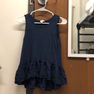 high low ruffle tank top